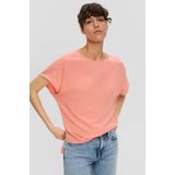 QS - Blouseshirt - Abrikoos - Wijde Pasvorm - Kwartmouw