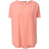 QS - Blouseshirt - Abrikoos - Wijde Pasvorm - Kwartmouw