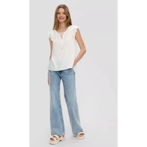 s.Oliver - Chemisier - Ivoor - Rechte Snit - Draadloze Mouwen - Cordon van Sluiting