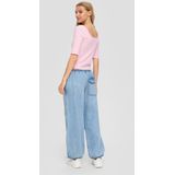 QS - Shirt - Lichtroze - Jersey - Halve Mouw - Aansluitende Pasvorm