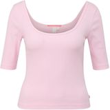 QS - Shirt - Lichtroze - Jersey - Halve Mouw - Aansluitende Pasvorm