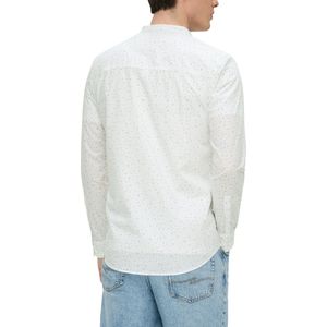 QS - Overhemd - Lichtgrijs/Wit - Katoen - Regular Fit