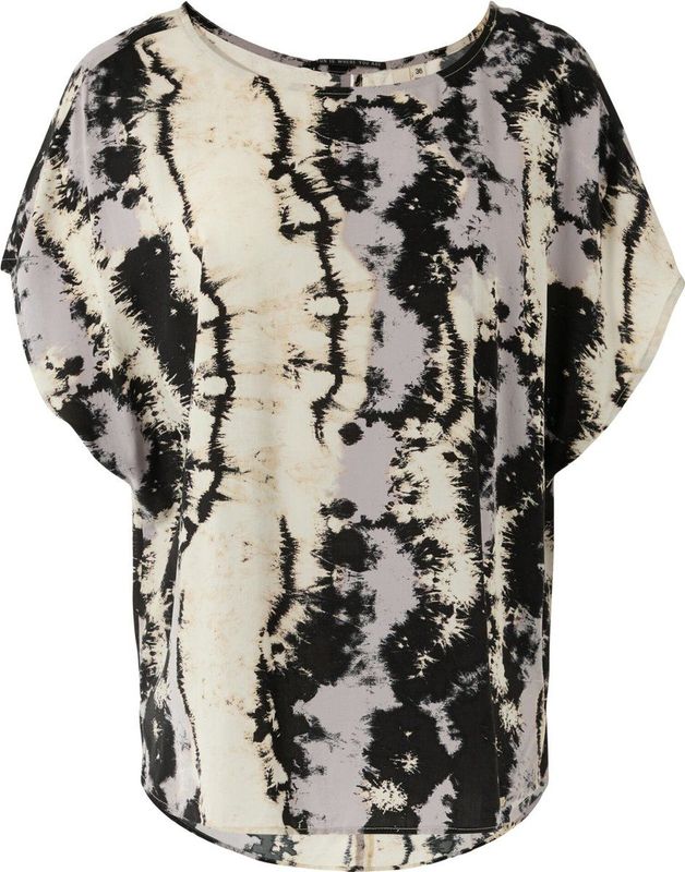 Blouse - Viscose - Gevoerde Zoom - Wijde Pasvorm - Kwartmouw