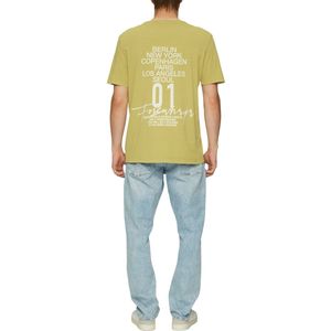 QS Kurzarmshirt Gewaschenes T-Shirt mit Front- und Rückenprint Waschung