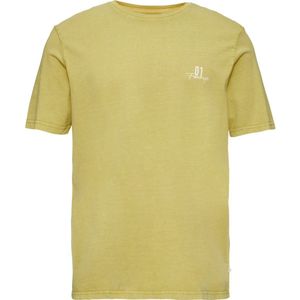 QS Kurzarmshirt Gewaschenes T-Shirt mit Front- und Rückenprint Waschung
