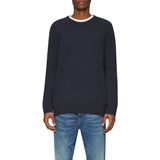 QS - Trui - Antraciet - Knitwear - Ronde Hals, Effen Motief, Lange Mouw