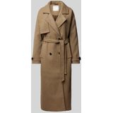 QS by s.Oliver - Lange Damesjas met Strikceintuur - Reverskraag