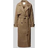 QS by s.Oliver - Lange Damesjas met Strikceintuur - Reverskraag