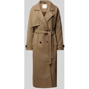 QS by s.Oliver - Lange Damesjas met Strikceintuur - Reverskraag