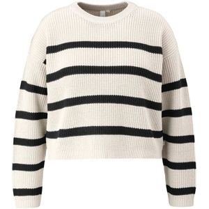 Geribbelde Trui - Gestreept - Knitwear - Ronde Hals - Lange Mouw