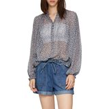 Blouse - Bloemenprint - Chiffon - Ronde Zoom - Knoopsluiting