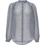 Blouse - Bloemenprint - Chiffon - Ronde Zoom - Knoopsluiting