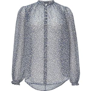 Blouse - Bloemenprint - Chiffon - Ronde Zoom - Knoopsluiting