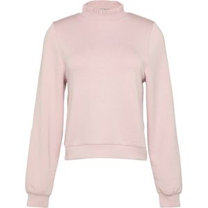 Sweater - Powder Pink - Zonder Capuchon - Ruches - Gegolfde Kraag