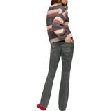 Q/S designed by - Gebreide Trui - Powder Pink Stripes - Met Intarsia-Motief