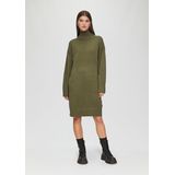 Tricot Jurk - Dark Khaki - Geribde Kraag