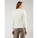 QS - Trui - Ecru - Geribbelde Kraag, Halve Rits, Knitwear