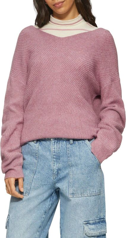 Pullover - Mélange - Knitwear - V-hals - Lange Mouw - Losse Pasvorm