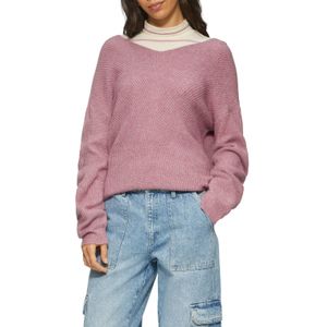 Pullover - Mélange - Knitwear - V-hals - Lange Mouw - Losse Pasvorm