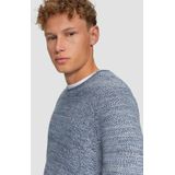 QS - Tricottop - Blauw - Met Superpositie Detaillering