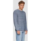 QS - Tricottop - Blauw - Met Superpositie Detaillering