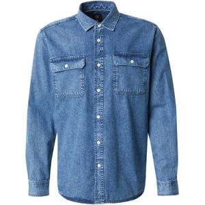 QS - Overhemd - Blauw - Denim - Regular Fit