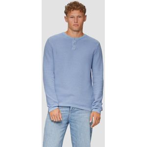 Gebreide Trui - Regular Fit - Katoen - Ronde Hals - Knoopsluiting