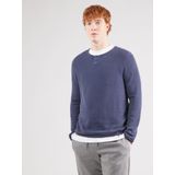 QS - Trui - Marine - Knitwear - Lange Mouw - Henley Hals