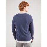 QS - Trui - Marine - Knitwear - Lange Mouw - Henley Hals