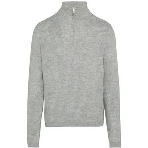 Q/S by s.Oliver - Trui - Grijs - Fijn Gebreid - Wol - Halve Rits