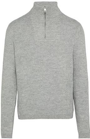 Q/S by s.Oliver - Trui - Grijs - Fijn Gebreid - Wol - Halve Rits