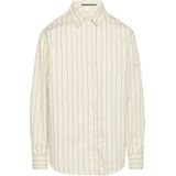 Blouse - Oversized Overhemdblouse - Krijtstreep Look - Lichtgewicht Katoenpopeline