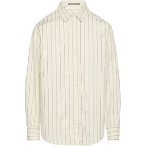 Blouse - Oversized Overhemdblouse - Krijtstreep Look - Lichtgewicht Katoenpopeline