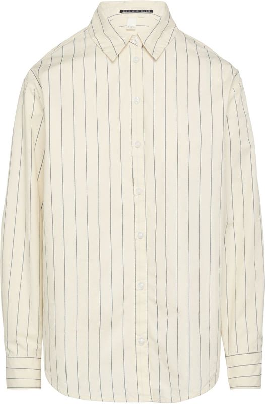 Blouse - Oversized Overhemdblouse - Krijtstreep Look - Lichtgewicht Katoenpopeline