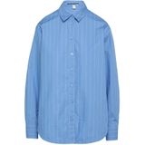 Blouse - Krijtstreep - Oversized Overhemdblouse - Lichtgewicht Katoenpopeline