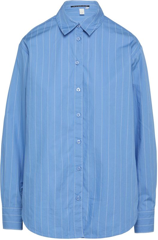 Blouse - Krijtstreep - Oversized Overhemdblouse - Lichtgewicht Katoenpopeline