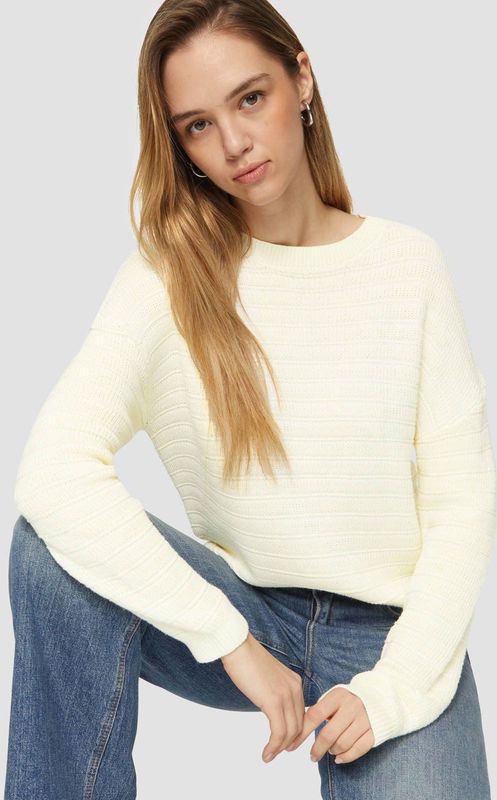 Q/S by s.Oliver - Trui - Ecru - Acryl/Katoen - Regular Fit