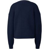 QS - Trui - Navy - Knitwear - Ronde Hals, Lange Mouw, Effen Motief