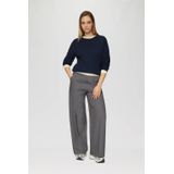 QS - Trui - Navy - Knitwear - Ronde Hals, Lange Mouw, Effen Motief