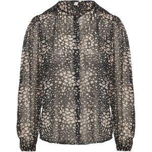 Q/S by s.Oliver Blouse - Zwart / Ecru - Polyester