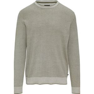QS - Trui - Olijfgroen - Knitwear - Geribbelde Kraag, Lange Mouw