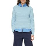 Light Blue Hoodie - Structuurpatroon - Ronde Hals - Zonder Sluiting