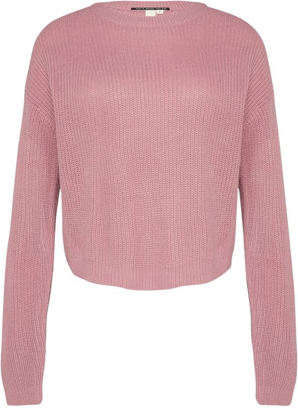 Verkorte trui met raglanmouwen roze XS, roze, XS