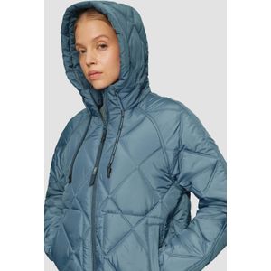 Bodywarmer - Light Down Look - Geweven Stof - Ronde Hals - Capuchon