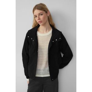 QS - Nylon Jas - Zwart - Gevoerd - Met Capuchon - Verstelbare Zoom