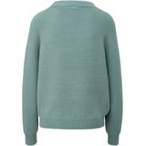 QS - Trui - Pastelgroen - Knitwear - Geribbelde Kraag, Raglanmouwen, Lange Mouw