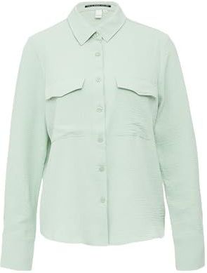 Blouse - Effen - Crêpe - Lange Mouw - Normale Pasvorm