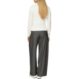 QS - Bandplooibroek - Antraciet - Krijtstrepen, Wide Leg, Mid Waist