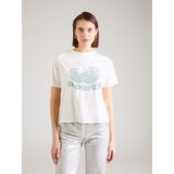 QS - Shirt - Groen/Wit - Ronde Hals - Halve Mouw - Losse Pasvorm