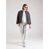 QS - Shirt - Groen/Wit - Ronde Hals - Halve Mouw - Losse Pasvorm